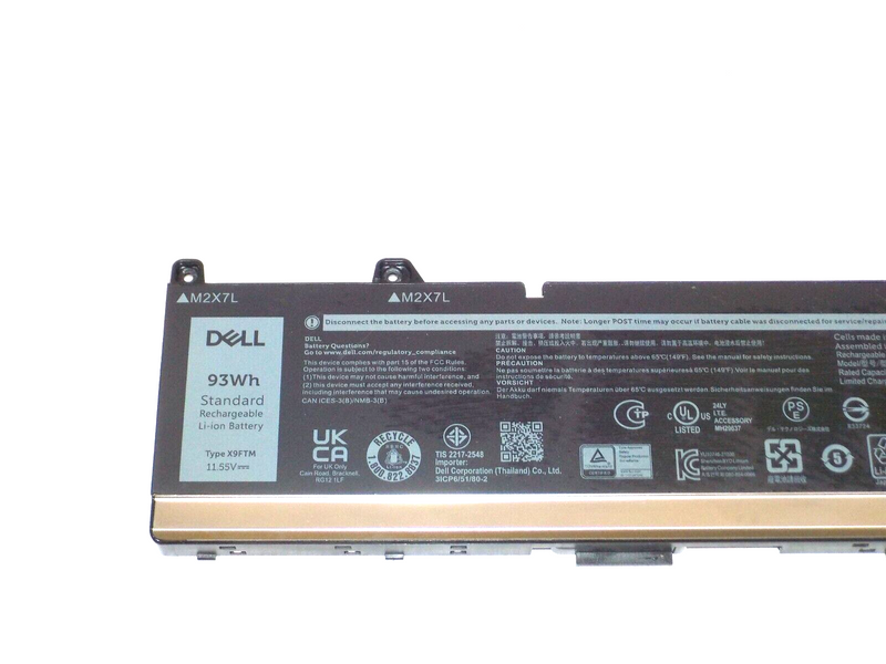 New Dell Original Precision 7770 7670 7780 7680 6-Cell 93Wh Laptop Battery X9FTM