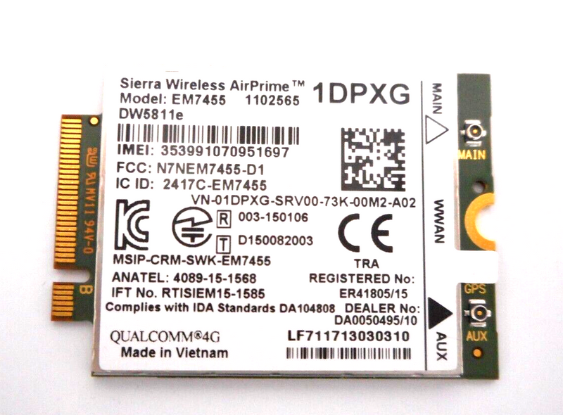 NEW Dell Wireless DW5811e M.2 Mobile Broadband 4G LTE WWAN Card BIA01 1DPXG