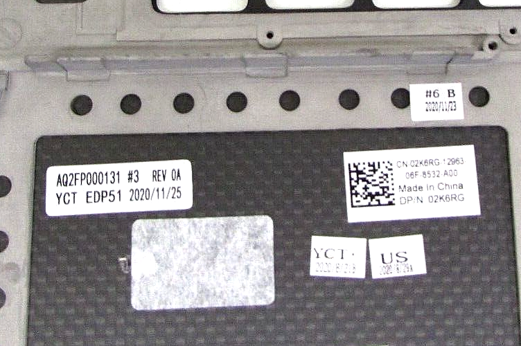 NEW OEM Dell XPS 9570/Precision 5530 Laptop Palmrest Touchpad HYB02 JG1FC 2K6RG