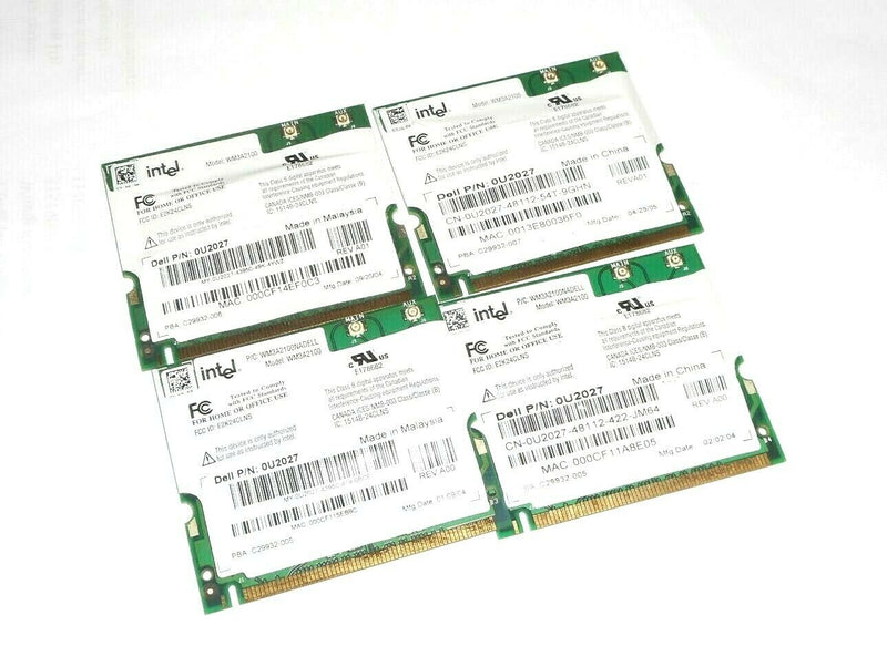 Lot Of 4 - Dell Wireless Mini-PCI Network Card 2100 802.11b P/N: U2027