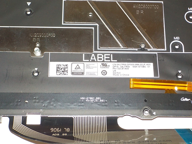 OEM Dell XPS 13 7390 2-in-1 Laptop Backlit Keyboard NIC03 4J7RW