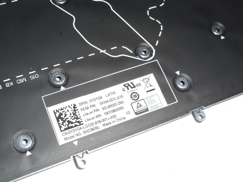 OEM Dell Alienware M15/M17 Backlit Laptop Keyboard Spanish P/N: YD1G4