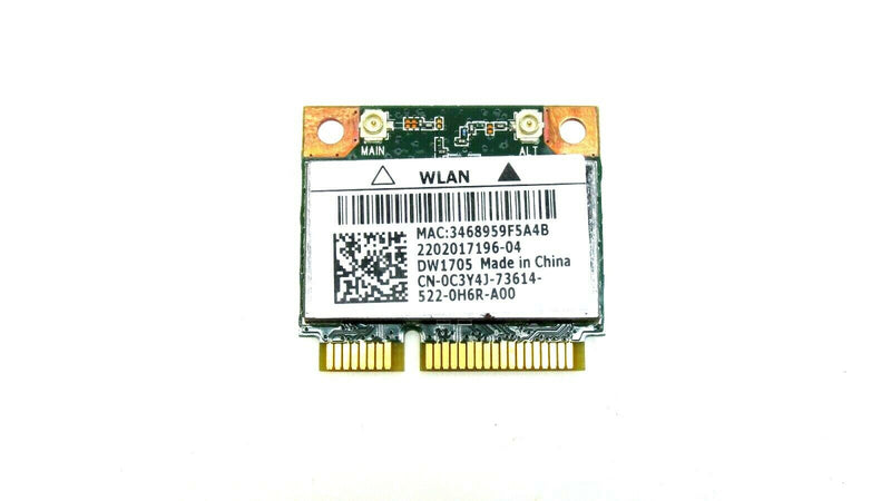 Dell OEM Wireless DW1705 WLAN WiFi 802.11 b/g/n + BT4.0 Half-Height IVA01 C3Y4J