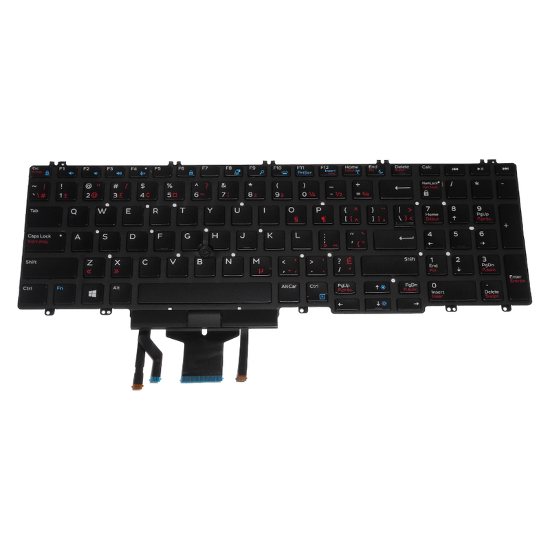 OEM Dell Precision 7530 Backlit Laptop Keyboard French-Canadian P/N: FJ6WR