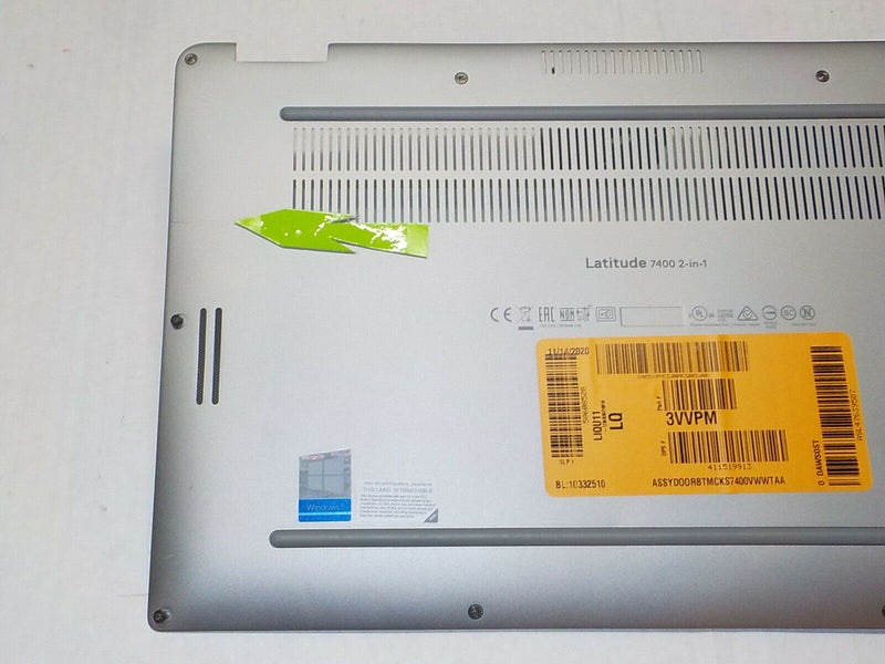 Genuine Dell Latitude 7400 2-in-1 Laptop Bottom Case Cover Assembly 3VVPM HUX 24